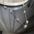Collier minimaliste en acier titane avec perles de cristal irisées et billes d'argent - Collier Carré de Sucre Coloré / Collier Argenté