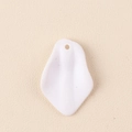Minimalist white pearl acrylic flower petal earring pendant with hanging hole - 10Pcs Small / White