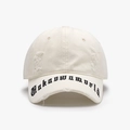 Casquette baseball crème style vintage avec broderie gothique et détails usés tendance - Beige