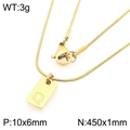 Gouden vierkante alfabet hanger ketting met letter Q en fijne slangenketting - Gouden Letter Q (KN293443-Z)