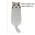 Gatto di peluche lavorato a maglia grigio per cani con orecchie arancioni e lungo 16 cm - Gatto in Lino Grigio