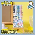 6-piece set of 0.5mm retractable erasable gel pens with colorful cartoon party designs - Eggy Party Theme 6Pcs/Box-Crystal Blue Ink