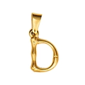 Bamboo style 18K gold plated stainless steel letter D pendant for necklaces and bracelets - Letter D