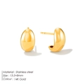 Orecchini a goccia in acciaio inossidabile placcato oro 18K design minimal 13,5x8mm - Stile Curvo Colore Oro (YE35966)