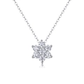 Halskette aus 925er Silber mit Schneeflocken-Anhänger und funkelnden Moissanit-Steinen - Schneeflocke Halskette (Moissanit)