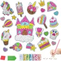 DIY 5D cartoon diamond sticker kit with unicorn, castle and candy for kids crafts - SYT-6