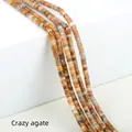 Polished 2x4mm crazy agate cylinder spacer beads with natural orange and grey stripes - 2x4mm Spacer Beads (Approx. 150 Beads/Strand) / Crazy Agate
