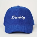 Gorra de béisbol de pana azul real con bordado blanco de Daddy y diseño de estilo retro - Azul Real