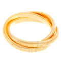 Exaggerated multi-layer gold snake bone wrap bracelet with high-shine metallic finish - Gold Thick Pattern (2684)