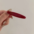 Fermaglio ovale in acetato bordeaux con scritte dorate France Handmade vintage - Clip a Becco d'Anatra Ovale (FRANCE Handmade) / Borgogna