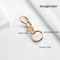 Polished gold metal chain strap extension with spring ring buckles for shoulder bag - 3 Segments / Bright Gold