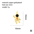 Detail view of gold-plated astronaut pendant with size dimensions and 3mm hole diameter - Enamel Astronaut Pendant