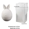 Easter bunny egg silicone mold for candles and plaster, size 6.3x9.5cm in white finish - Egg Rabbit 02