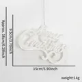 Glitzerndes weißes Merry Christmas Schild, 15cm breit, für den Weihnachtsbaum - Weiß