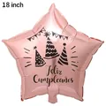 18 inch star-shaped pale pink foil balloon with Feliz Cumpleaños Spanish birthday greeting - 18 Inch Spanish Birthday Star - Rose Gold