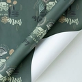 Dark green Nordic Christmas wrapping paper with Noel lettering and golden snowflakes - Song of Winter Snow / 50*70CM