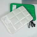 Quilted puffer laptop sleeve with shockproof design in white and green color options - 11 Inch Laptop Bag / Off White