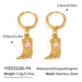 Détails des boucles d'oreilles bottes de cowboy à étoile rose avec dimensions précises - Style Étoile Rose (YYE025286-PK)