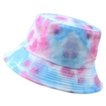 Cappello da pescatore reversibile in cotone tie-dye con motivi rosa, blu e viola - 58cm / Tie-dye da Sogno Rosa Blu Viola (Colore 4)