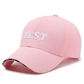 Casquette de baseball rose en coton avec broderie B.E.S.T et ruban sport pour femme - Réglable / Rose