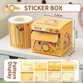Cartoon Capybara pull-out sticky notes box set with 256 reusable decorative stickers - Capybara Bakery Diary