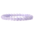 Charming 6mm lavender natural stone beaded bracelet with polished round purple beads - Lavender Purple Stone