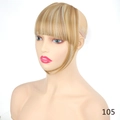 Detail of synthetic hair bangs with sideburns in golden light brown color highlights - 105 Light Brown Highlights