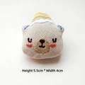 Close-up of a plush bear head with embroidery, measuring 5.5cm tall for DIY crafts - DIY Style (Back Opening) / White Bear