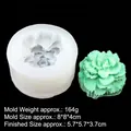 Translucent peony flower silicone mold with 164g weight and 5.7cm finished resin craft - Transparent 15-990