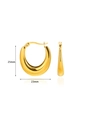 Orecchini a cerchio a goccia in acciaio inossidabile dorato 18K, misura 25x23mm - Lucido Forma U Spesso (E4619) / 25mm x 23mm