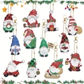 10-piece Christmas DIY diamond painting gnome keychain set with festive charms - QS003 Christmas Gnomes (12pcs) Double-sided