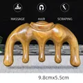 Handgefertigter 5-Zahn Kopfhaut-Massagekamm aus Sandelholz für Meridiantherapie, 9,8x5,5 cm - Massagekamm Aus Grünem Sandelholz Zur Anziehung Von Reichtum