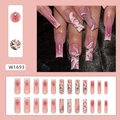 Pink gradient sun and moon coffin press-on nails with 24 pieces set showcase - W1693 Greek Mythology (Glue Included)