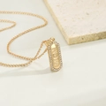 Gold MOM letter heart pendant necklace with shimmering crystals on twisted rope chain - Gold (N-157)