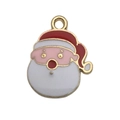 Ciondolo Babbo Natale in smalto e lega per gioielli fai-da-te e orecchini - Babbo Natale (14190) / 1 Pezzo (15x19mm) / Rosso