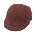 Detailed close-up of dark brown flat cap showing vintage woven fabric texture - One Size(Adjustable) / Red Brown