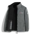 Giacca in pile grigia da uomo outdoor con collo alto e dettagli ricamati Norvegia - XS / grigio scuro