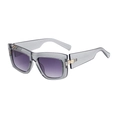 Cat eye cycling sunglasses with grey translucent frame and purple gradient lenses - Smoke Gray
