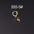 Gold-plated hoop earring with black enamel cloud and micro-pave zircon lightning pendant - Cloud Lightning Style (355-5#)