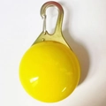 Bright yellow LED pet safety pendant with silver metal carabiner for night visibility - Yellow