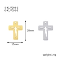 Gold and silver stainless steel cross pendants with cutout silhouette designs - Figure Silhouette Cross (S-KLJ7093-Z) / Steel
