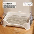 White indoor dog potty with stainless steel grid and cleaning shovel for medium dogs - 18mm Grid / White