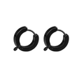 Minimalist black stainless steel hoop earrings with hanging loop for DIY jewelry - Pierced Earring Hoop / Black