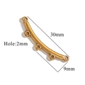 30mm golden stainless steel multi-hole curved connector for DIY jewelry making - 30MM / Gold