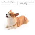 Realistic Corgi dog figurine model in lying pose, dimensions 11.2x4.8x6.5cm - Corgi (PL127-1581)