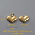 18k gold plated heart pendant in 15x12mm size with vacuum plating finish - P00104G-Full Heart Fitting 15x12