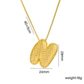 Puffy golden letter N necklace with zircon, size 29x24mm on a 40+5cm chain - Letter N