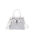 Mini sac à main blanc orné de strass brillants avec pendentif signe de paix - Blanc