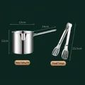 304 stainless steel mini deep fryer with food clip and integrated pour spout - Fryer Pot + Tongs / 304 Stainless Steel