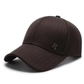 Gorra de béisbol para hombre marrón oscuro con tejido texturizado y logo metálico SR - café